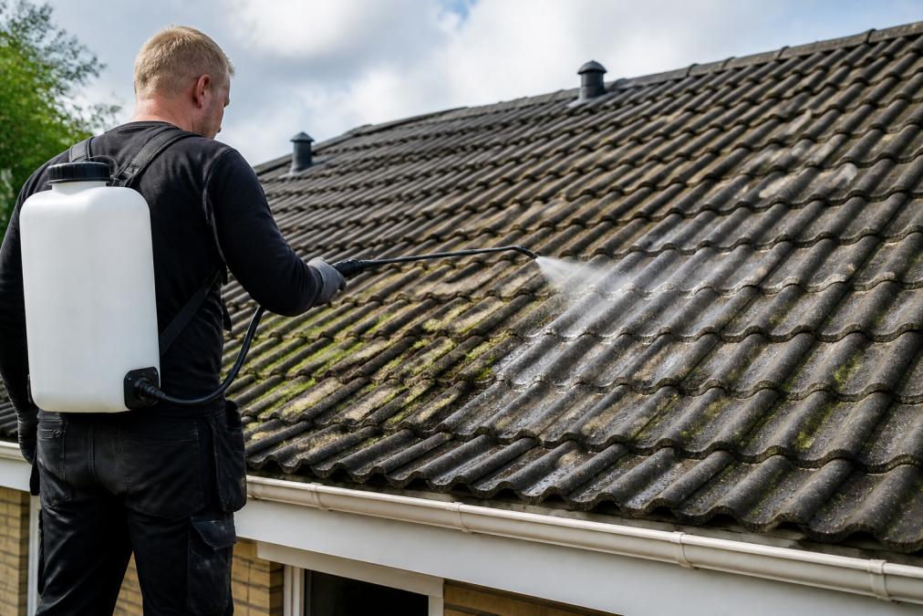 Skånsom algefjernelse af tag uden højtryk